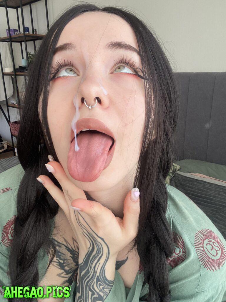 My ahegao and your cum.