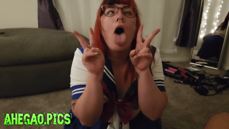 My school girl ahegao face