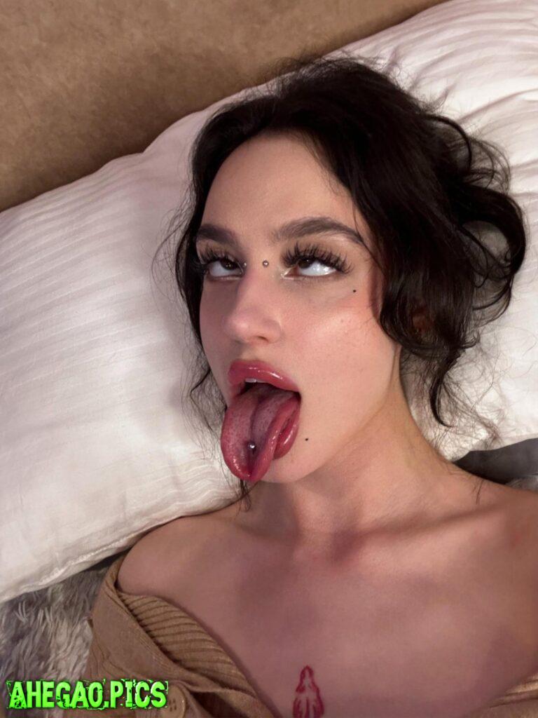 long tongue, cute ahegao, full lips - do I look like your dream girl?